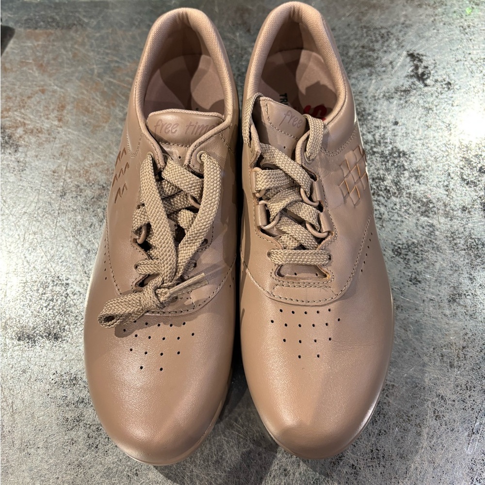 Beige Lace-Up Sneakers